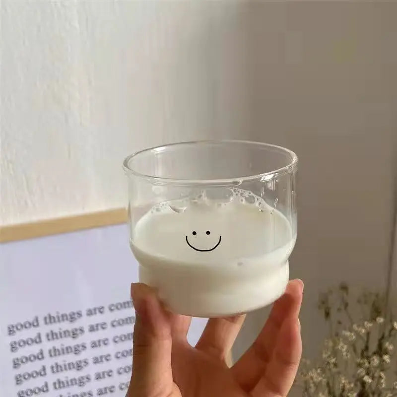 Afralia™ Transparent Glass Coffee Mug Heat Resistant Cup for Home Office Milk Tea Juice