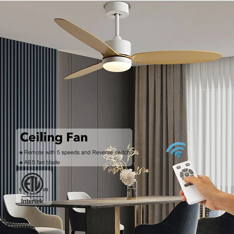 Afralia™ 52" Modern DC Ceiling Fan with Remote Control for Home and Restaurant