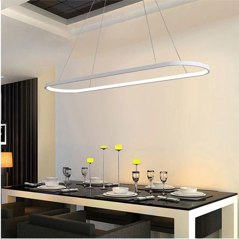 Afralia™ Designer Oval LED Pendant Lamp for Living, Dining, Restaurant, Bedroom Lighting