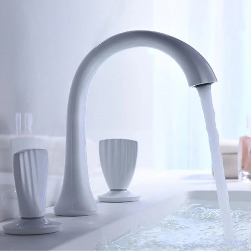 Afralia™ Rose Gold Double Handle Faucet - Luxury Basin Mixer for Bathroom Sink
