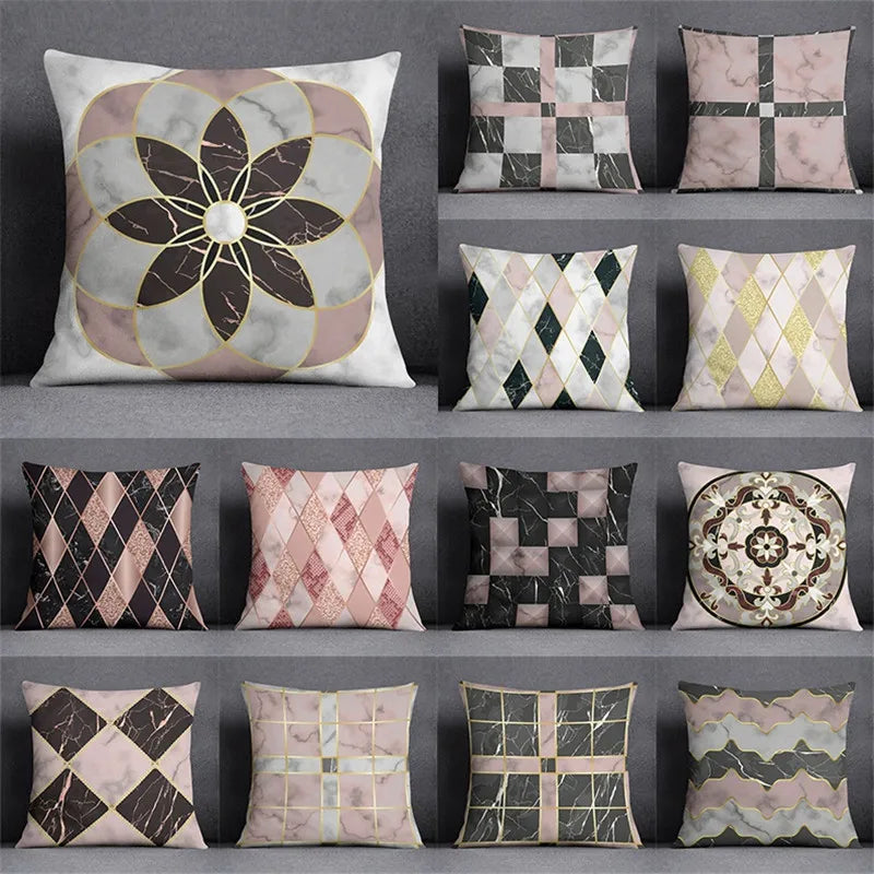 Afralia™ Geometric Pattern Pillowcase: Modern Home Decor 45x45cm