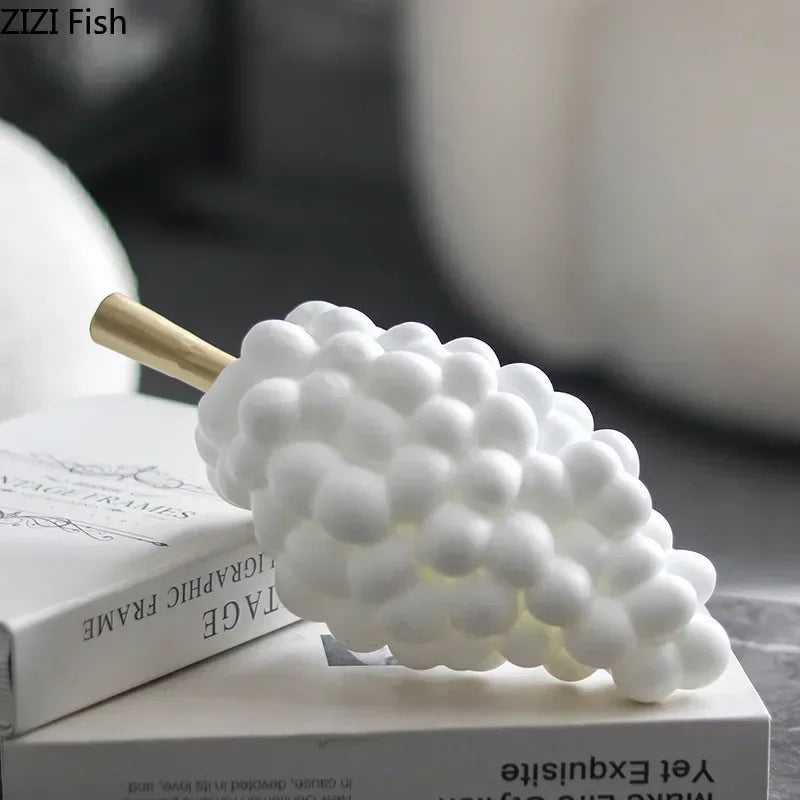 Afralia™ Grape Skewer Crafts Fruits Statue Desk Ornament