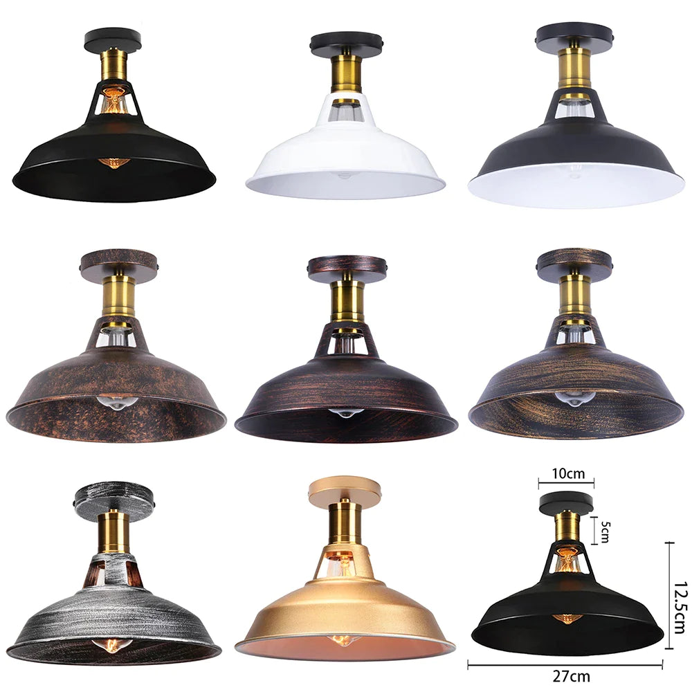 Afralia™ Industrial Iron Ceiling Light Shade for Home Bar Cafe Shop Lighting