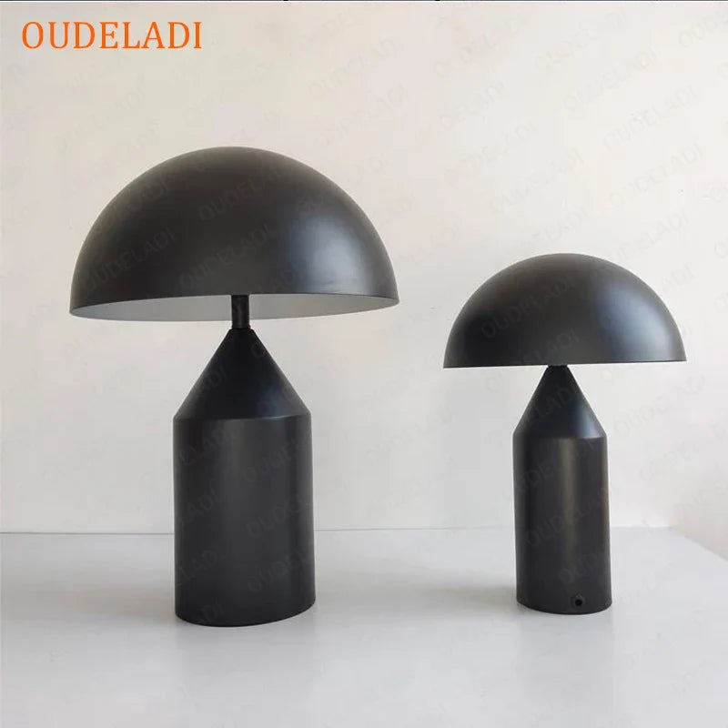 Afralia™ Black Iron Mushroom Table Lamp, Nordic Design, Gold Accent, Living Room Bedroom Light