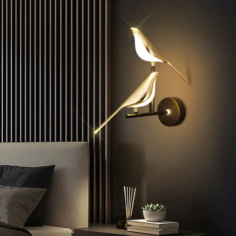 Afralia™ Nordic Magpie LED Wall Sconce for Bedroom Study Living Room Kitchen Hallway