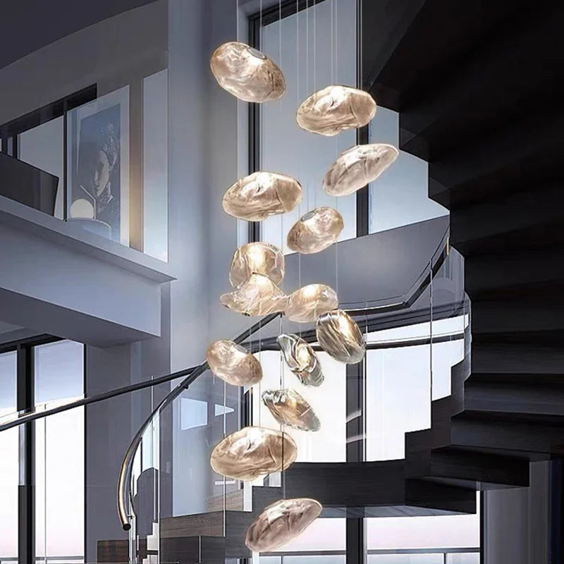 Afralia™ Nordic Stair Chandelier Ceiling Light for Living Room Bedroom Dining Room