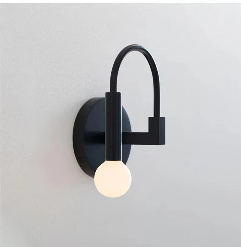 Afralia™ Black Modern Wall Lamp for Bedroom Bathroom Living Room Hallway