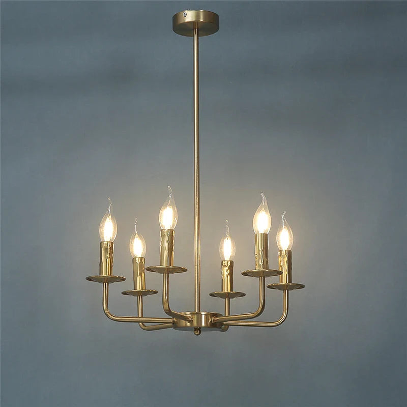 Afralia™ Iron Art Chandelier Lights for Dining Living Room Kitchen - E14 Candle Fixtures