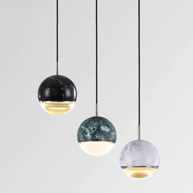 Afralia™ Modern Minimalist Marble Round Chandelier Pendant Lighting