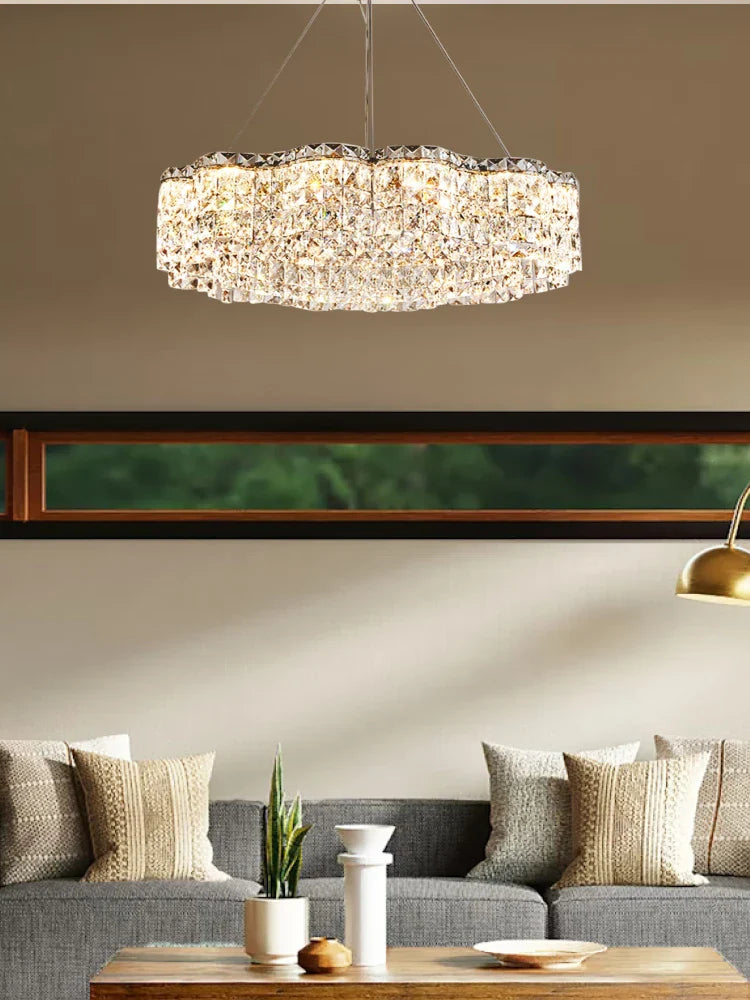 Afralia™ Crystal Chandelier Pendant Light, Elegant Hanging Lamp Fixture