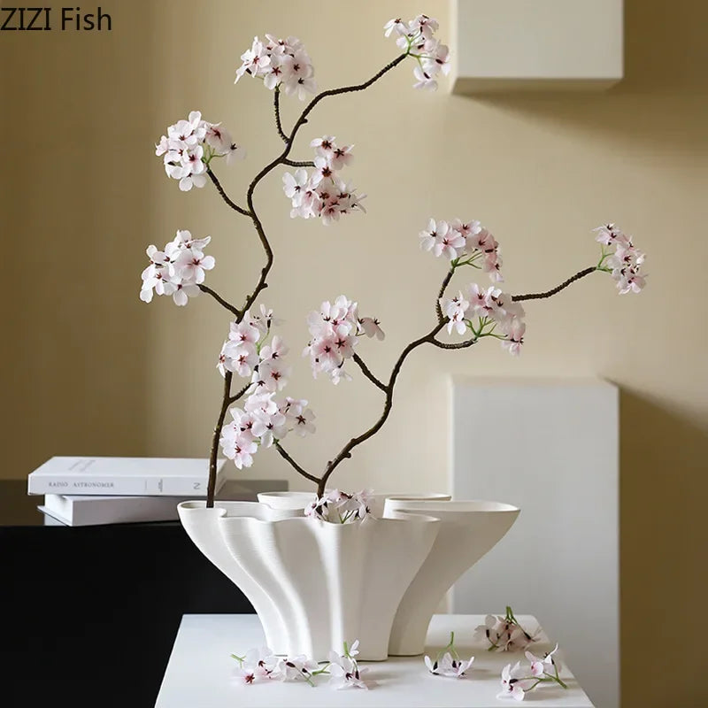 Afralia™ Ceramic Vase Hydroponics Flower Pot Desk Decoration Modern Crafts Room Aesthetic Decor