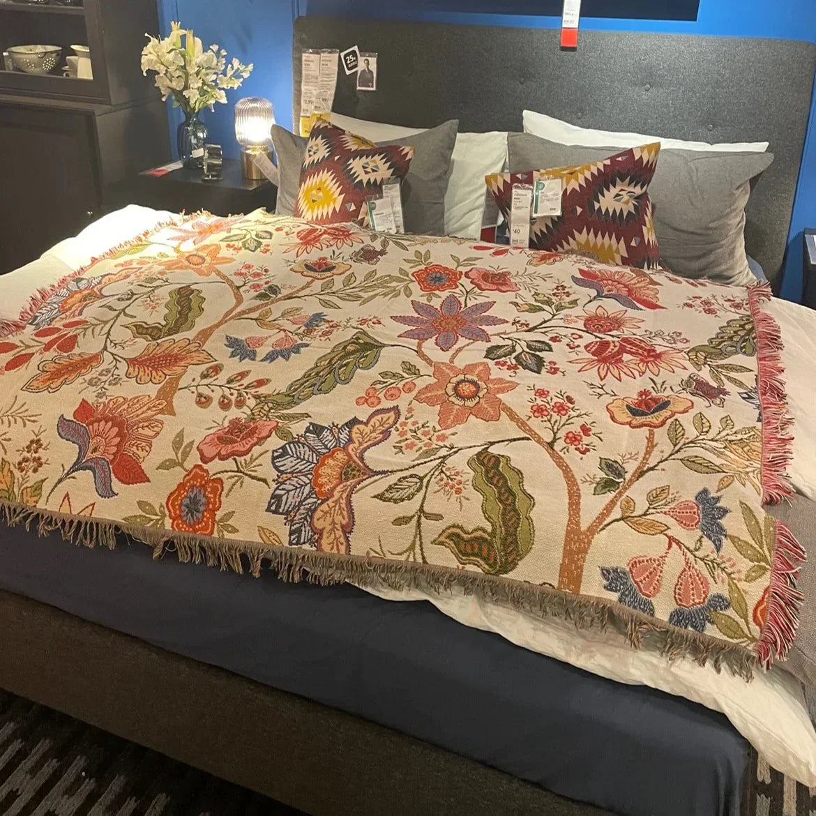 Afralia™ Floral Outdoor Sofa Blanket: Decorative Throw for Picnics, RVs, Bedspreads & More