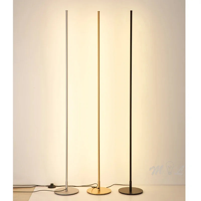 Afralia™ Minimalist Gold Led Floor Lamp for Living Room Bedroom Study Street Light