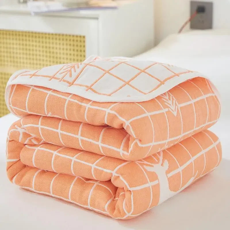 Afralia™ Classic Cotton Blanket - Six Layers Gauze Thin Quilt for Beds and Sofas