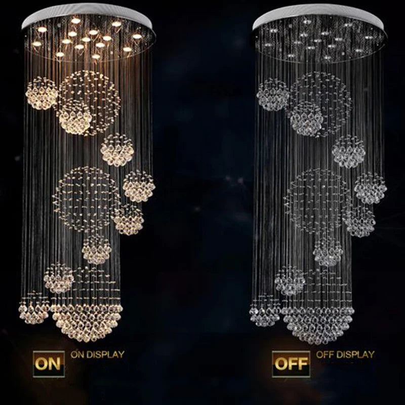 Afralia™ Modern Crystal Chandelier LED Light Fixture