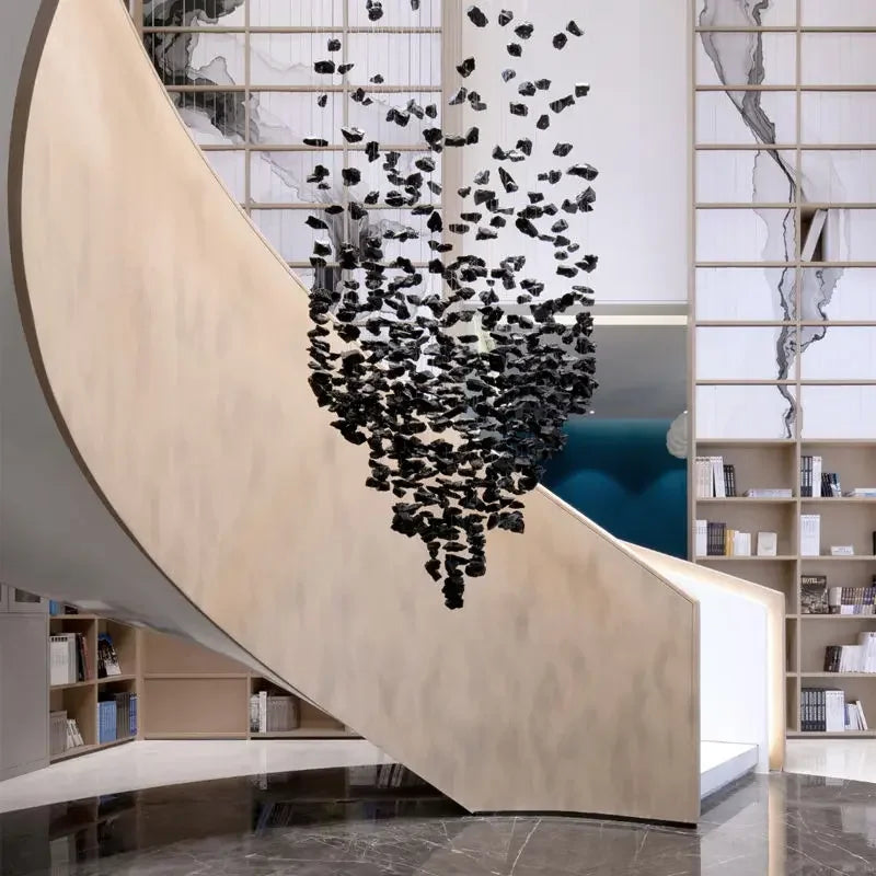 Afralia™ Luxe Crystal Chandelier: Modern Staircase & Lobby LED Lighting with Long Hallway Design