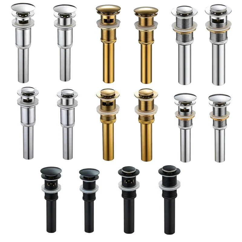 Afralia™ Gold Large Round Bathroom Pop-up Drain for Copper Washbasin Sink