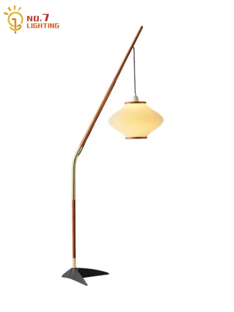 Afralia™ Cream Wind Acrylic Designer LED Floor Lamp for Living Room and Bedroom