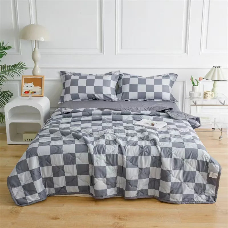 Afralia™ Summer Cool Quilt, Washed Cotton Single Air-Conditioned Blanket