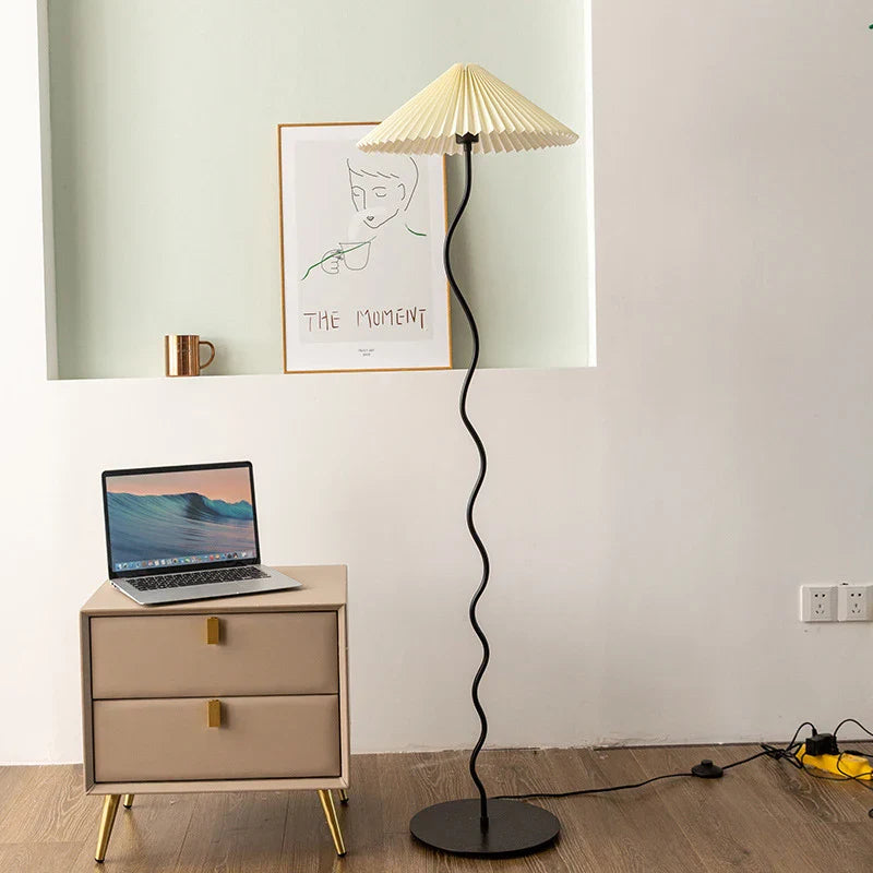 Afralia™ Pleated Fabric LED Floor Lamp - Nordic Minimalist Design