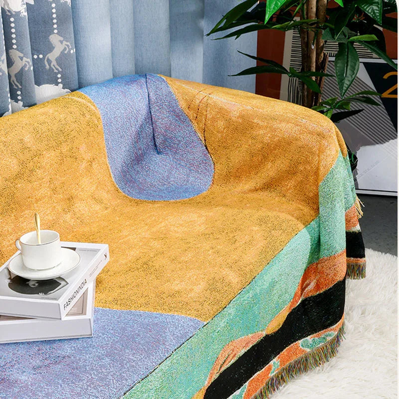 Afralia™ Decorative Jacquard Tapestry Blanket