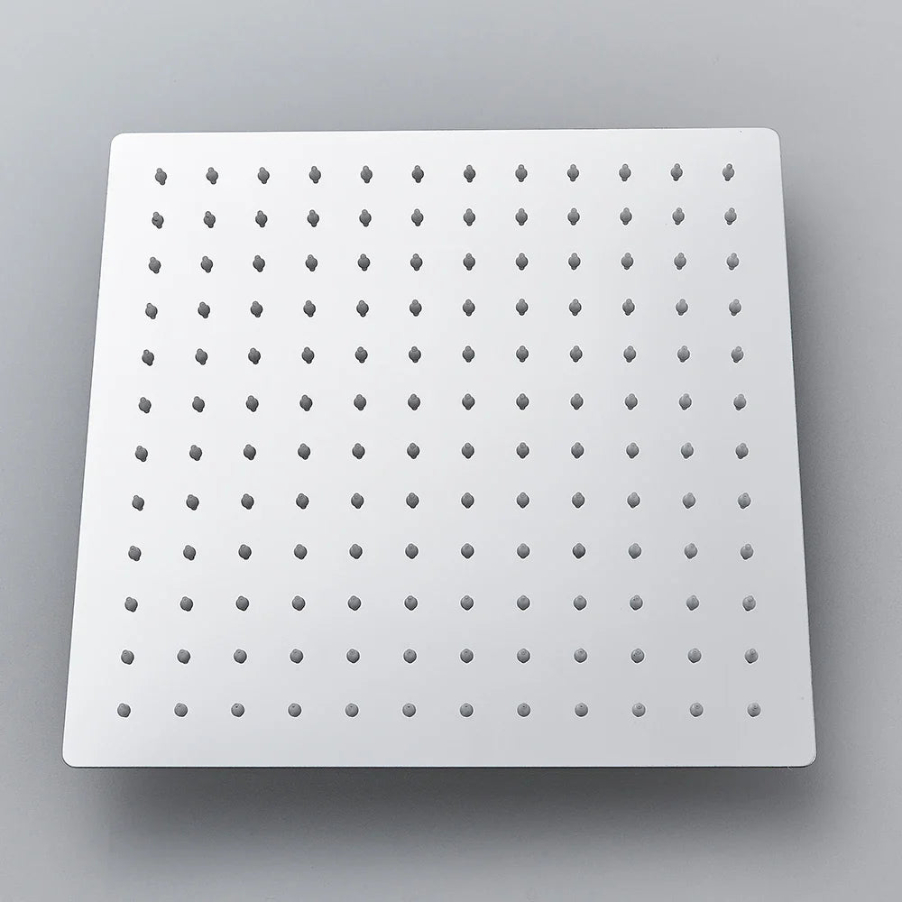 Afralia™ Stainless Steel Ultra-thin Showerheads in Round & Square 4-12 Inch Rainfall Rain Shower