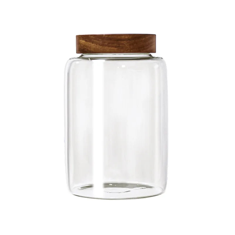 Afralia™ Glass Mason Storage Tank with Bamboo Cover: Organize Spices & Condiments