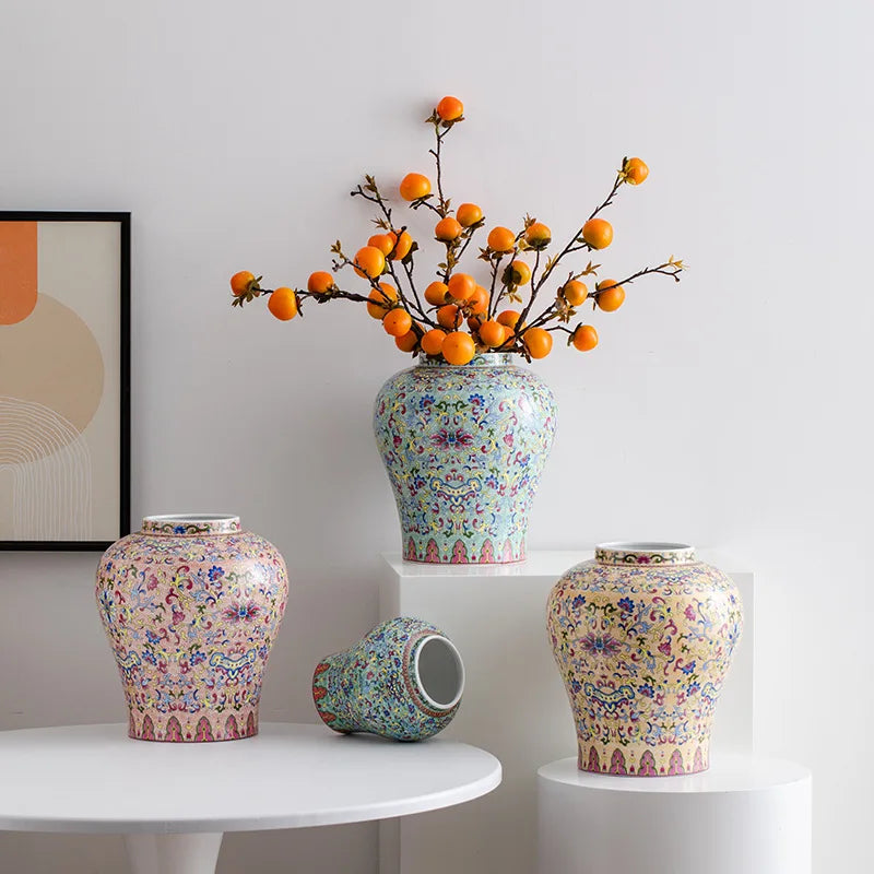 Afralia™ Blue White Porcelain Flower Vase: Elegant Ceramic Home Decor & Storage Solution