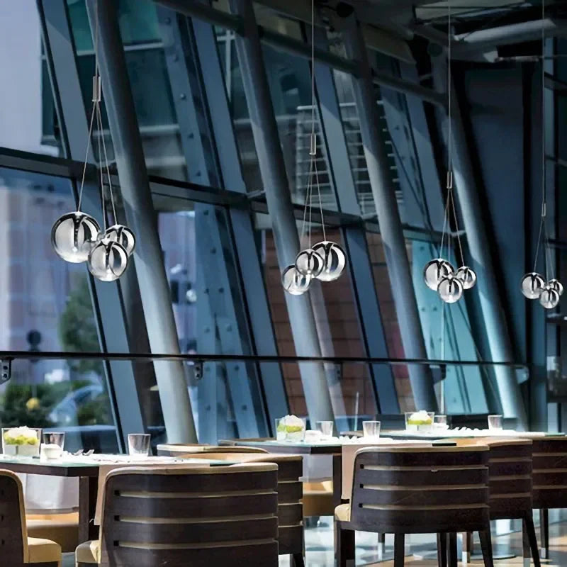 Afralia™ Modern Glass Ball LED Pendant Lamps for Kitchen Bedroom Living Room Lighting