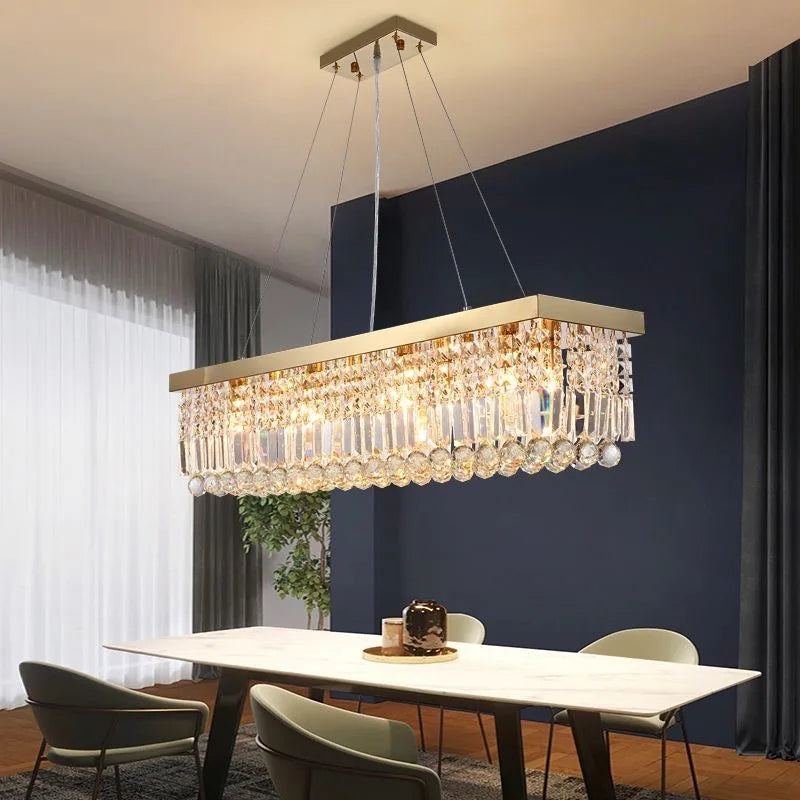 Afralia™ Crystal LED Chandelier for Home, Dining, Living Room & Bedroom