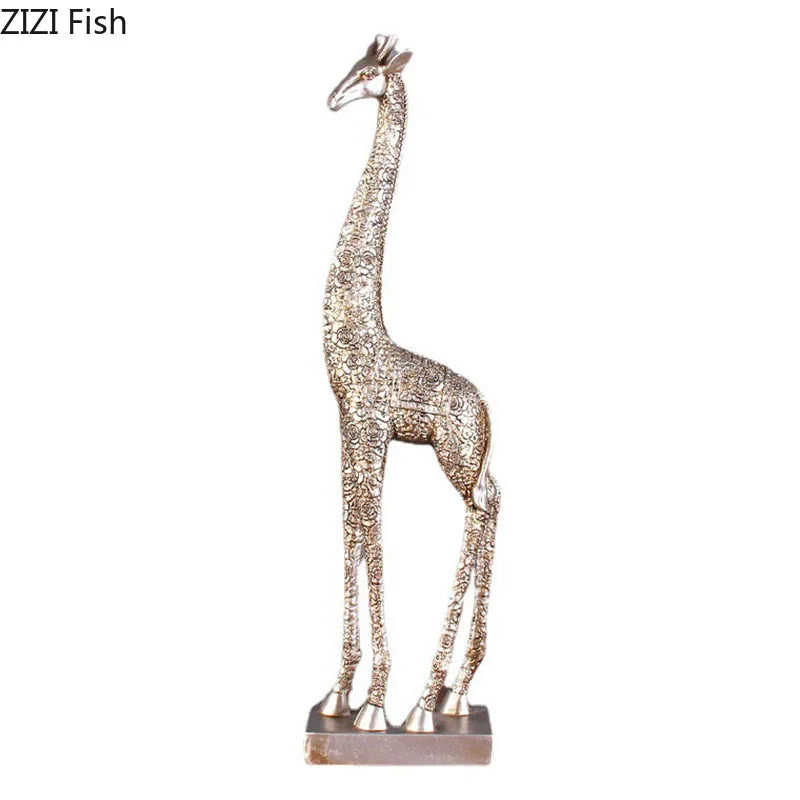 Afralia™ Giraffe Resin Statue Ornament Desk Decoration Room Aesthetic Decor