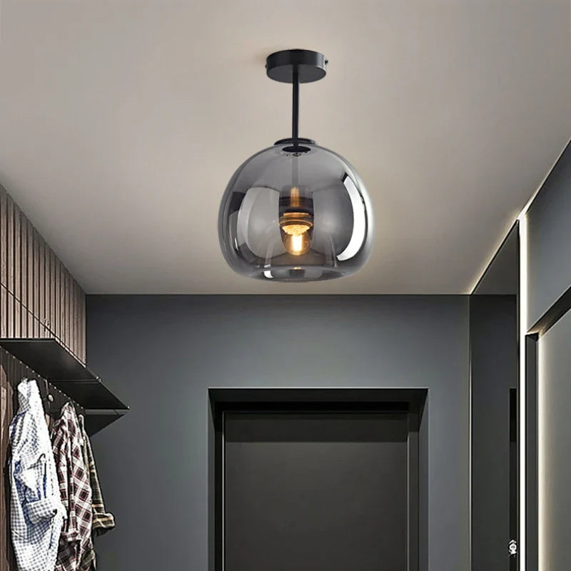 Afralia™ Nordic Grey Glass Chandelier Ceiling Lamp