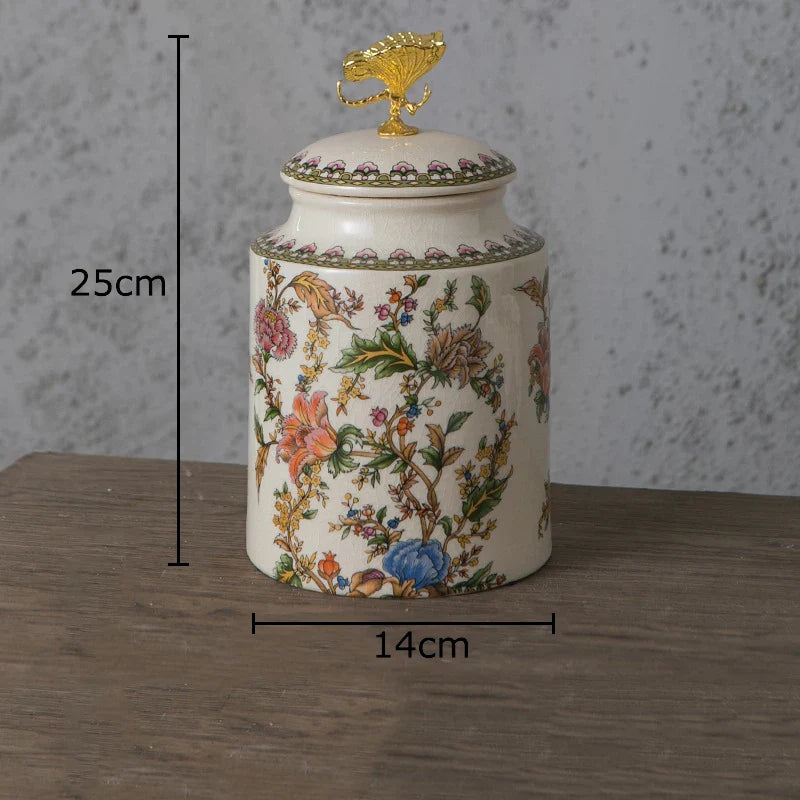Afralia™ Dragonfly Lid Storage Jar - Round Cosmetic Jewelry Box Candy Pot Aroma Can