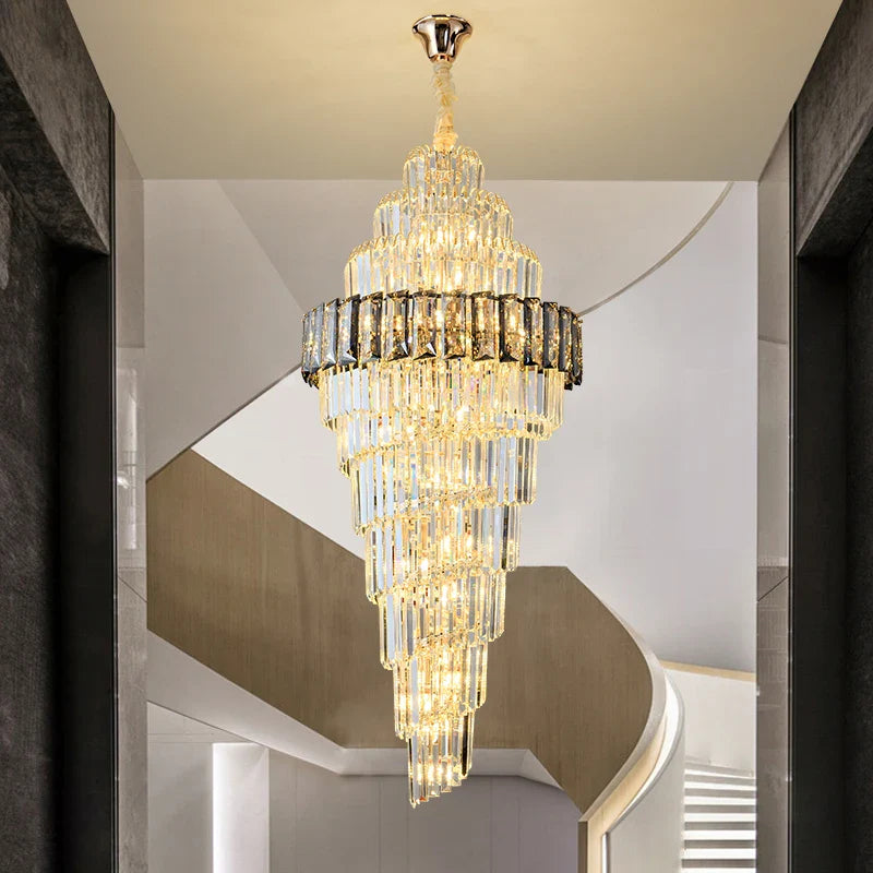 Afralia™ Crystal Spiral Chandelier for Luxury Spaces