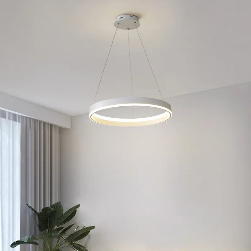 Afralia™ Modern Minimalism LED Pendant Lamp for Bedroom Foyer Kitchen, Dimmable Remote Control