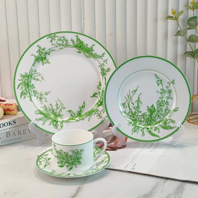 Afralia™ Lily of The Valley Bone China Tableware Set