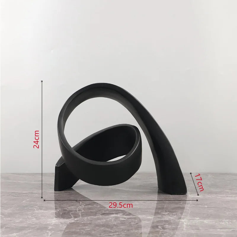 Afralia™ Twisted Circular Ring Sculpture Desk Decoration | Abstract Room Aesthetics Décor