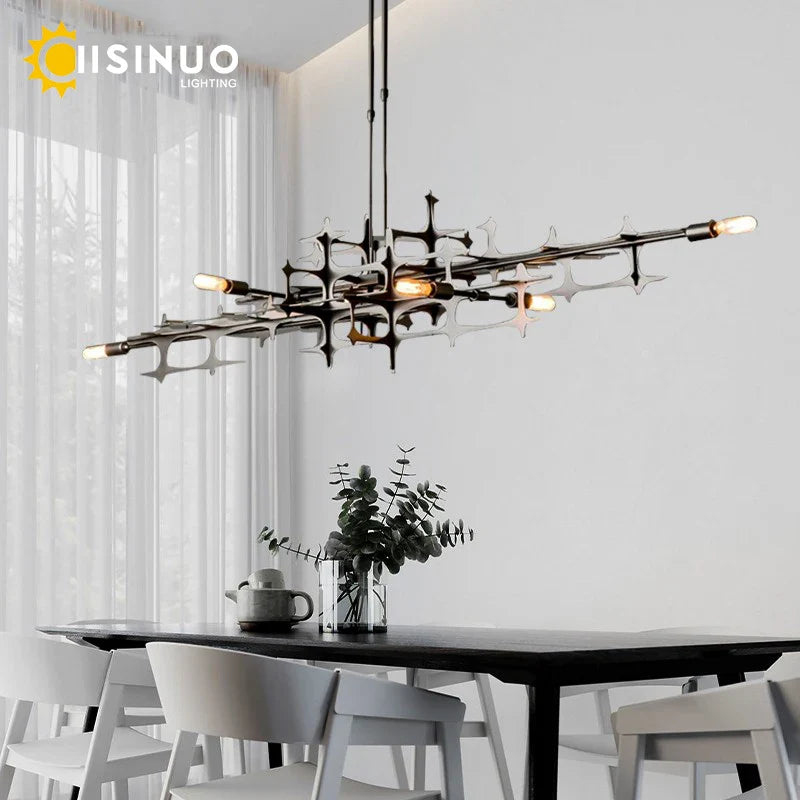 Afralia™ Modern Dimmable Chandelier Pendant Light for Dining Room, Living Room, Kitchen Island