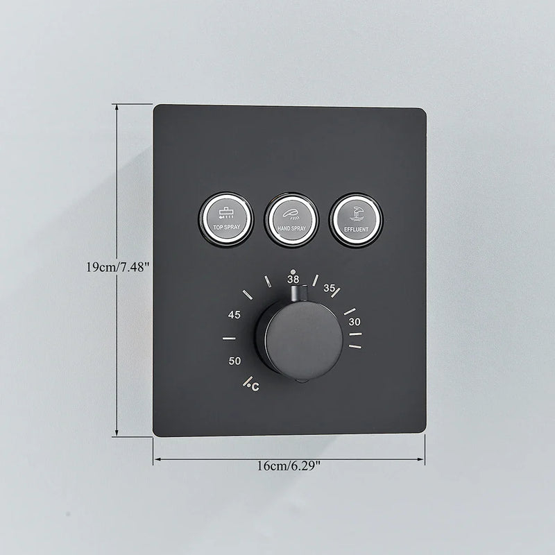Afralia™ Matte Black 3 Way Thermostatic Mixer Valve for Bathroom Shower Control