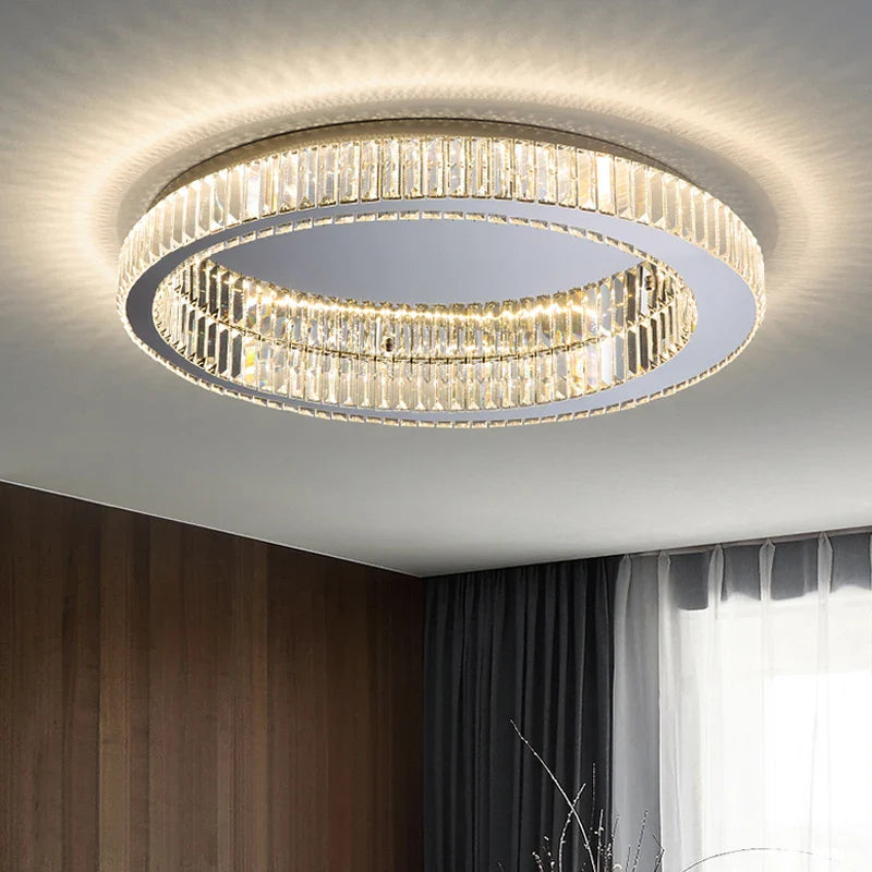 Afralia™ Crystal LED Ceiling Chandelier for Home Living Room Lighting Decoration