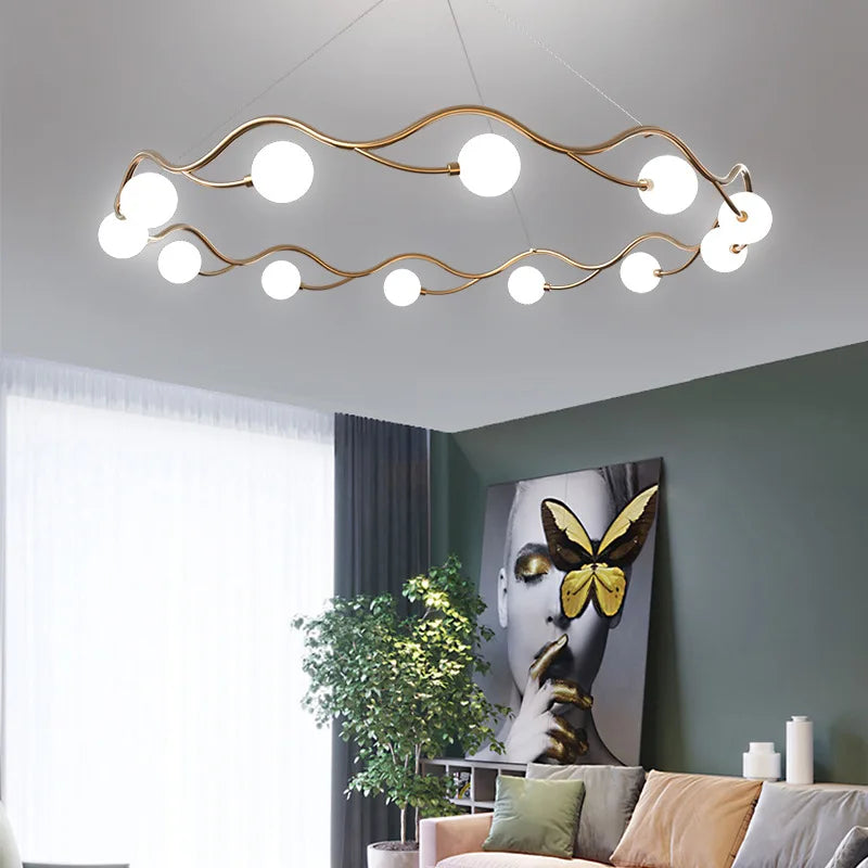 Afralia™ Nordic Ring Chandelier: Bubble LED Pendant Light for Living Room & Bedroom