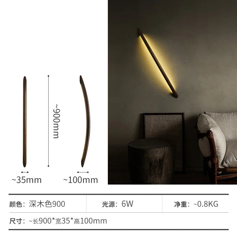 Afralia™ Minimalist Solid Wood Wall Lamp for Living Room Bedroom Lighting
