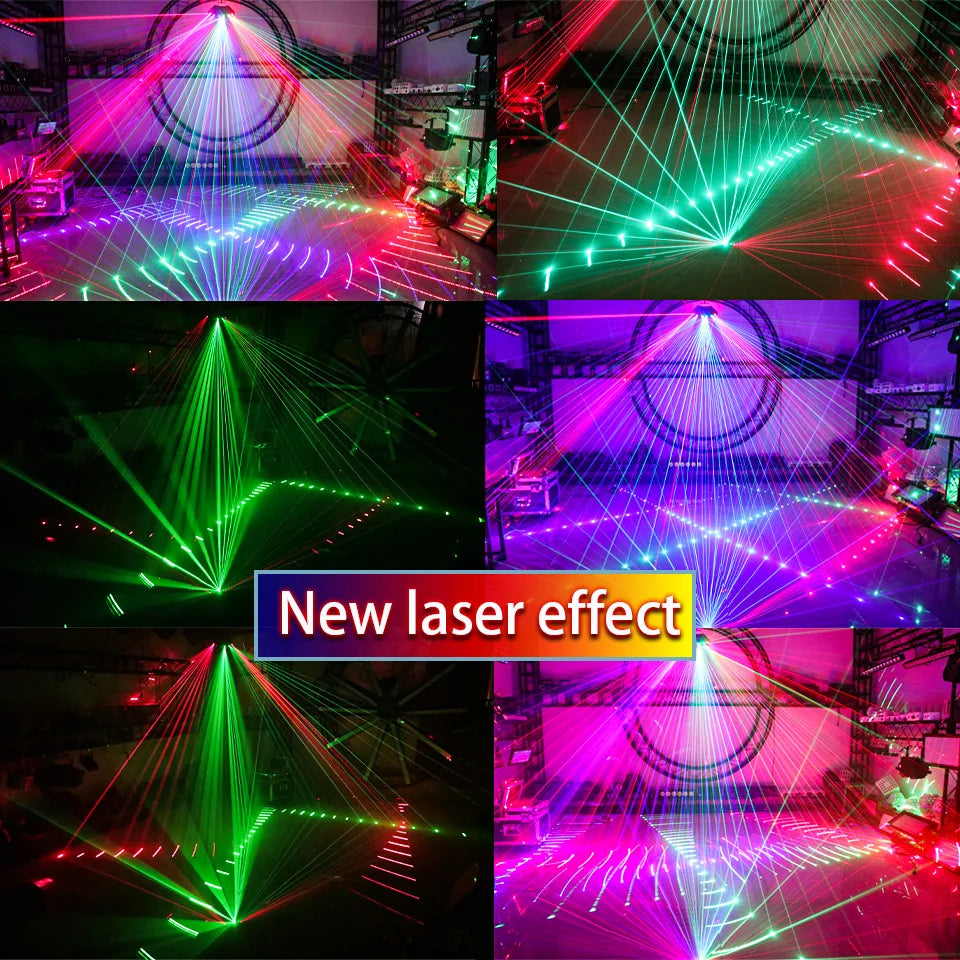Afralia™ 6 Eyes Stage Light LED RGB Strobe Beam Laser Projector for Bar KTV
