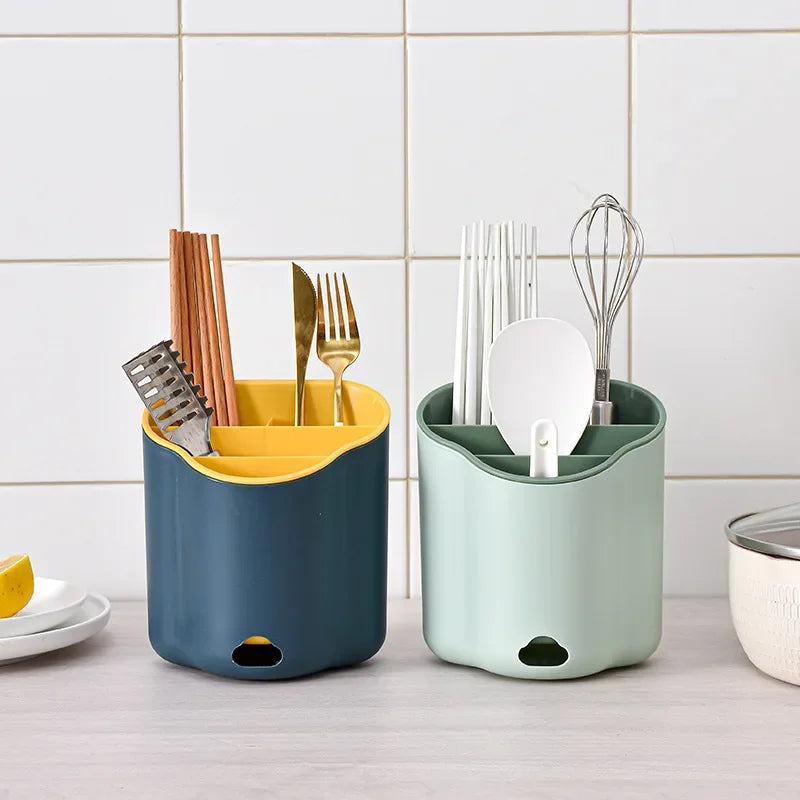 Afralia™ Double Layer Cutlery Holder - Kitchen Tool Organizer