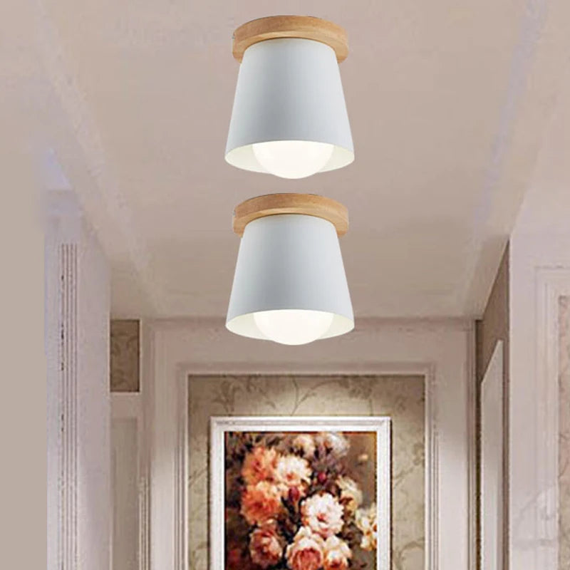 Afralia™ Nordic Wooden Ceiling Lamp for Aisle Living Dining Room Bedroom