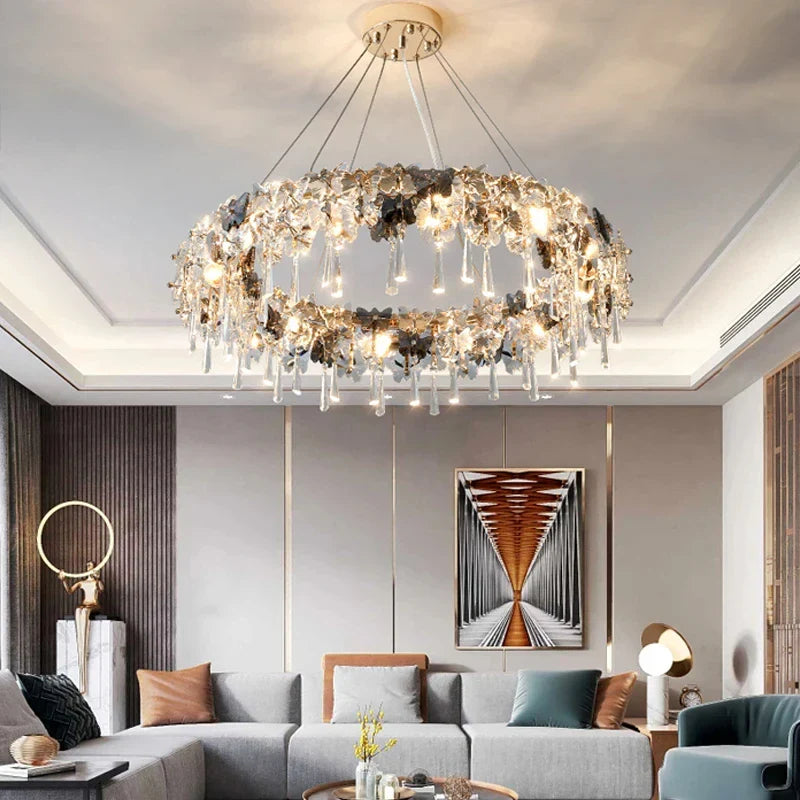 Afralia™ Butterfly Crystal LED Pendant Light for Bedroom Living Room Decor