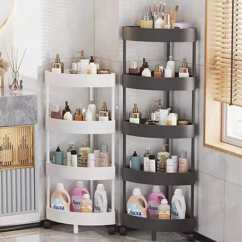 Afralia™ 5-Tier Rolling Cart Storage Rack for Kitchen & Bathroom Organizing