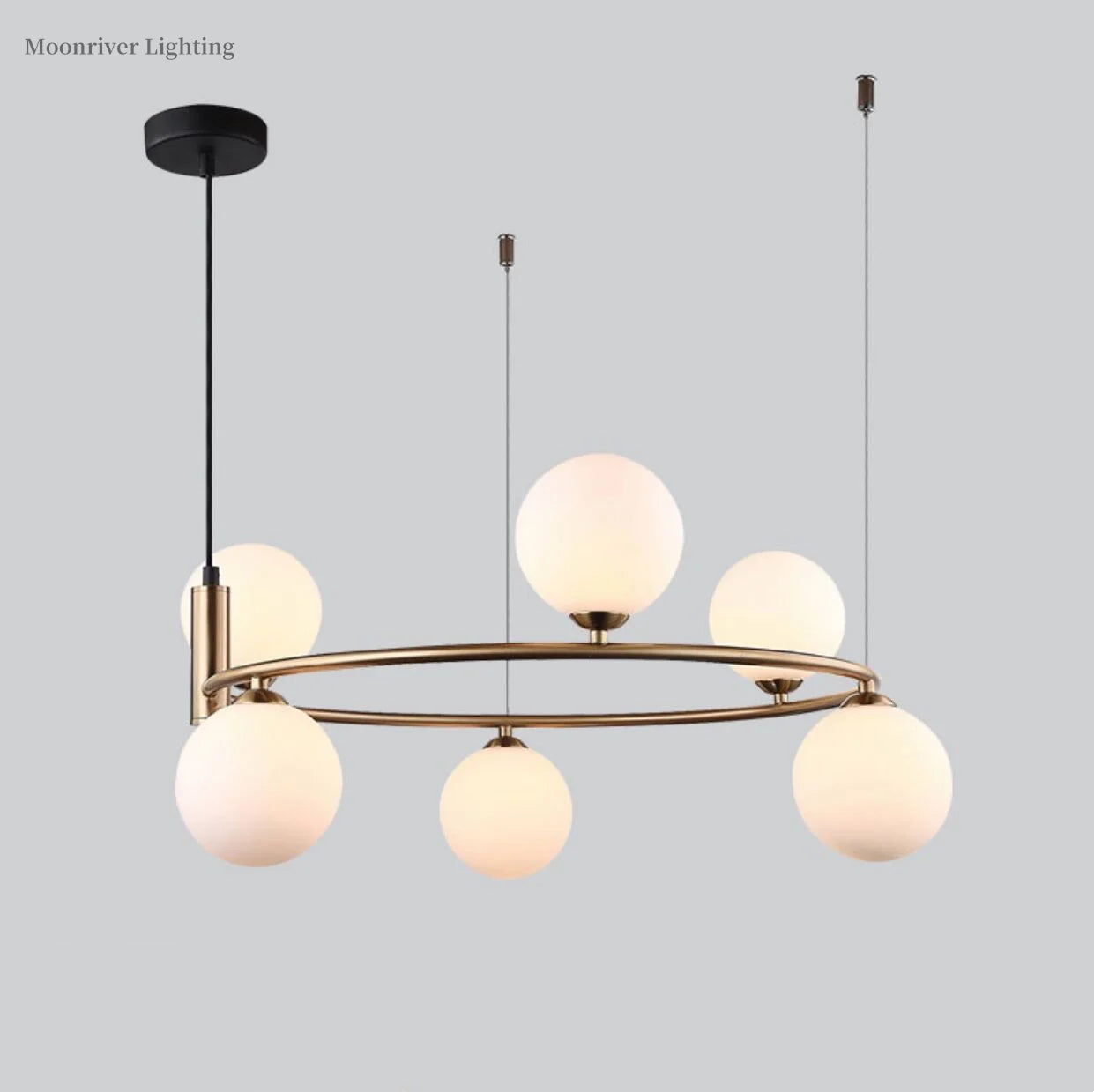 Afralia™ White Glass Ball Chandelier Modern Nordic Ceiling Lamp LED Minimalist Pendant Light