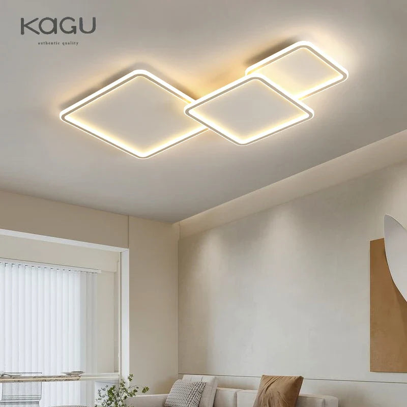 Afralia™ Modern Black & White LED Ceiling Chandelier for Living, Dining, and Bedrooms