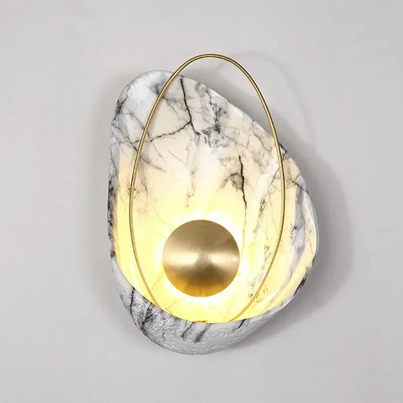 Afralia™ Modern Copper Shell Wall Lamp Bathroom Light Stairs LED Fixture